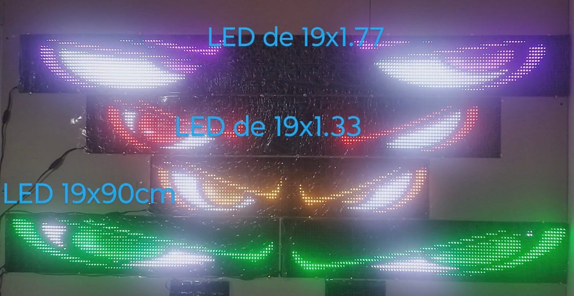 LEDs Ojos Animados para Parabrisas 19x1.33m — Programable por App